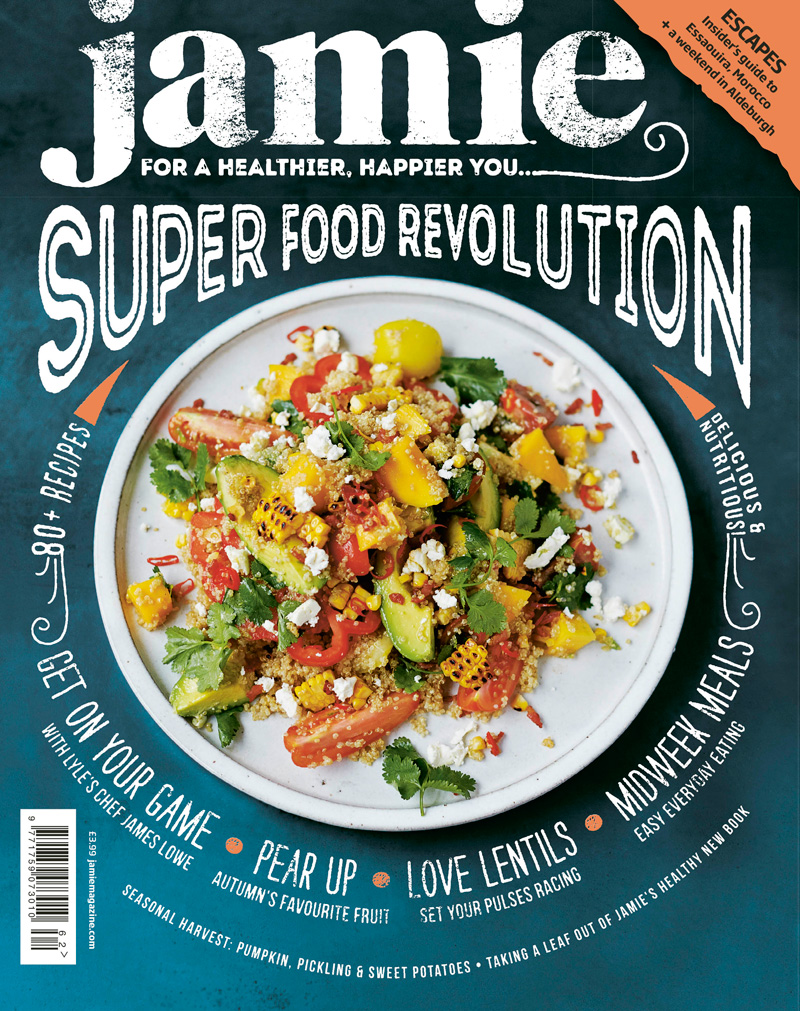 Última portada de Jaimie, su revista de cocina y vida sana. Foto: Cortesía de Jamie Oliver, 2015