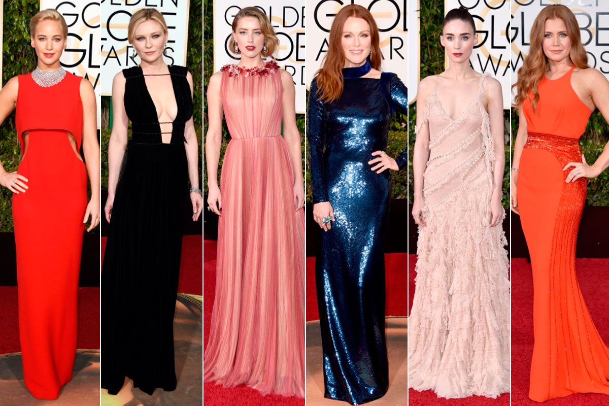 Jennifer Lawrence, Kirsten Dunst, Amber Heard, Julianne Moore, Rooney Mara y Amy Adams, sin bolso.