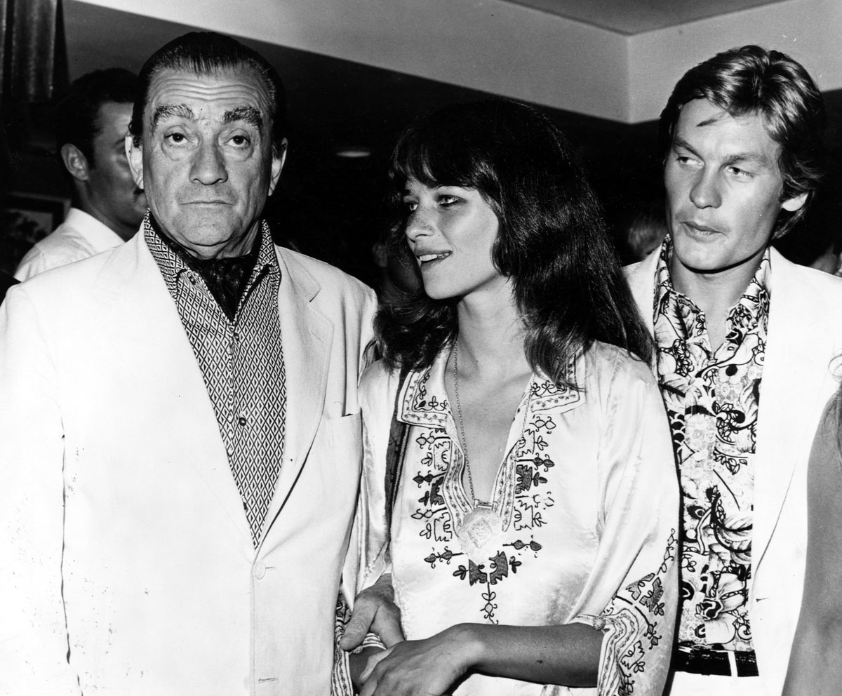 Luchino Visconti, Charlotte Rampling y Helmut Berger en 1969.
