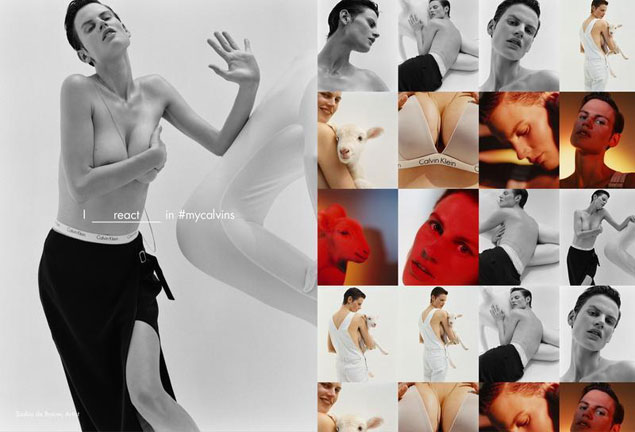 La modelo y artista holandesa Saskia Braw en la campaña de Calvin Klein.