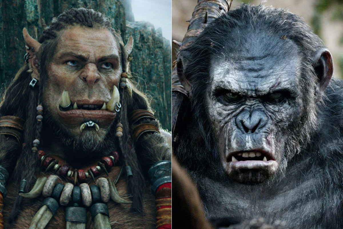 Toby Kebbell en 'Warcraft' y 'El amanecer del planeta de los simios' respectivamente.