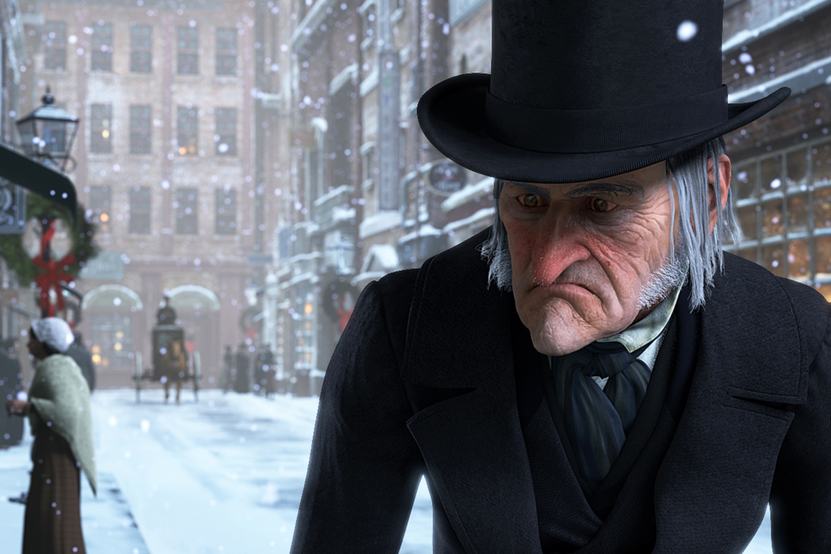 Jim Carrey como el solitario y egoísta Ebenezer Scrooge en la adaptación de 'Cuento de Navidad' de Robert Zemeckis.