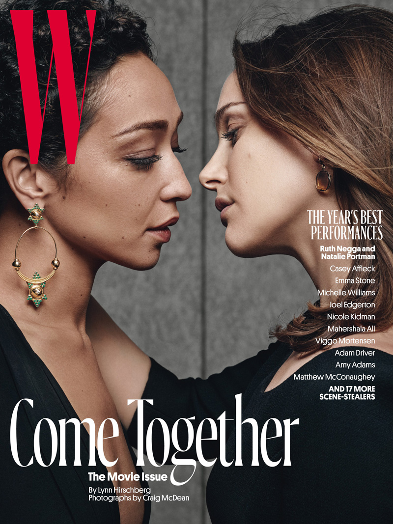 La revista W ha fotografiado así a Natalie Portman y Ruth Negga en su última portada. 