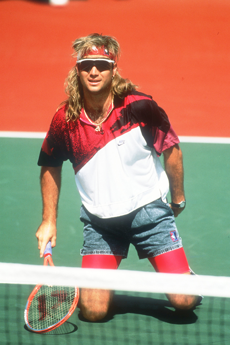 12 veces Andre Agassi los torneos de tenis con su ropa