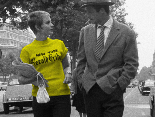 Pascua de Resurrección extraño apaciguar Tú nunca llevas sujetador?": la insólita historia de la camiseta del 'Herald  Tribune' que Godard y Jean Seberg convirtieron en un símbolo | Moda | S  Moda EL PAÍS