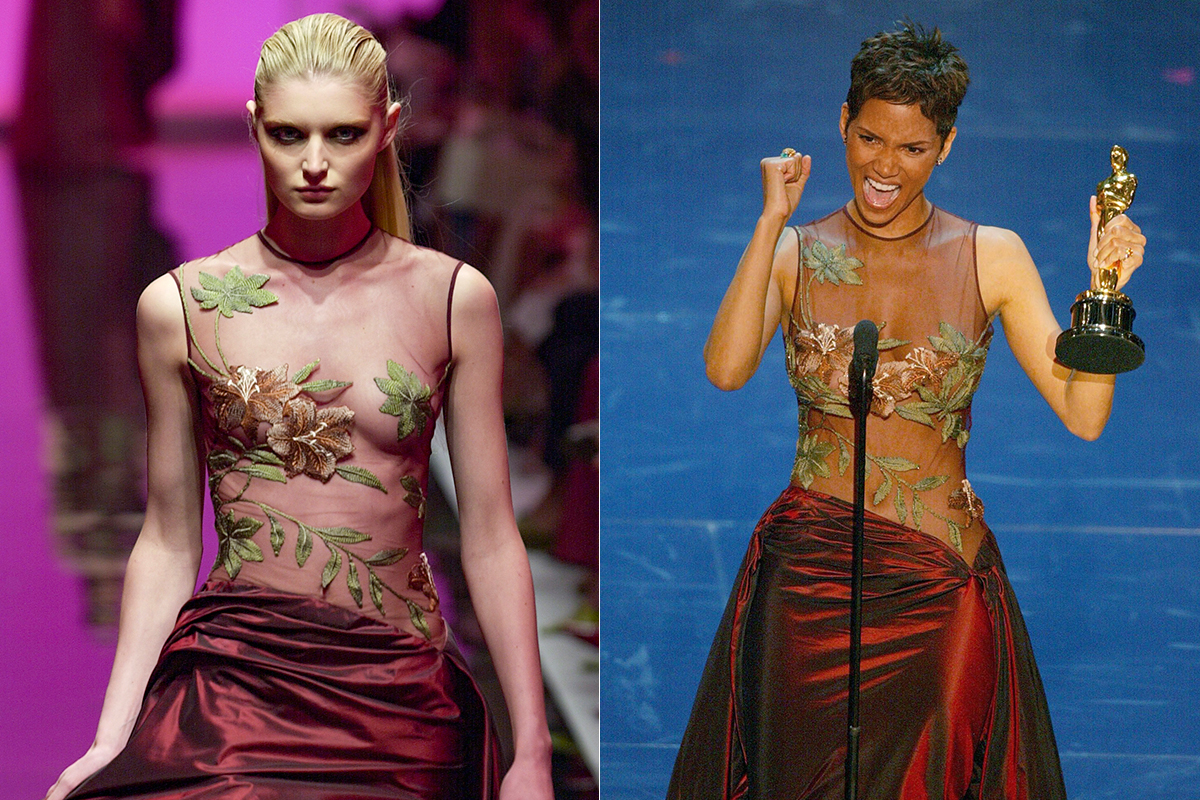 sus transparencias y no fue diseñado para ella: los secretos tras el vestido con el que Halle Berry hizo historia en los Oscar de 2002