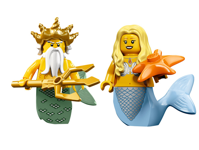 Neptuno y sirena de Lego